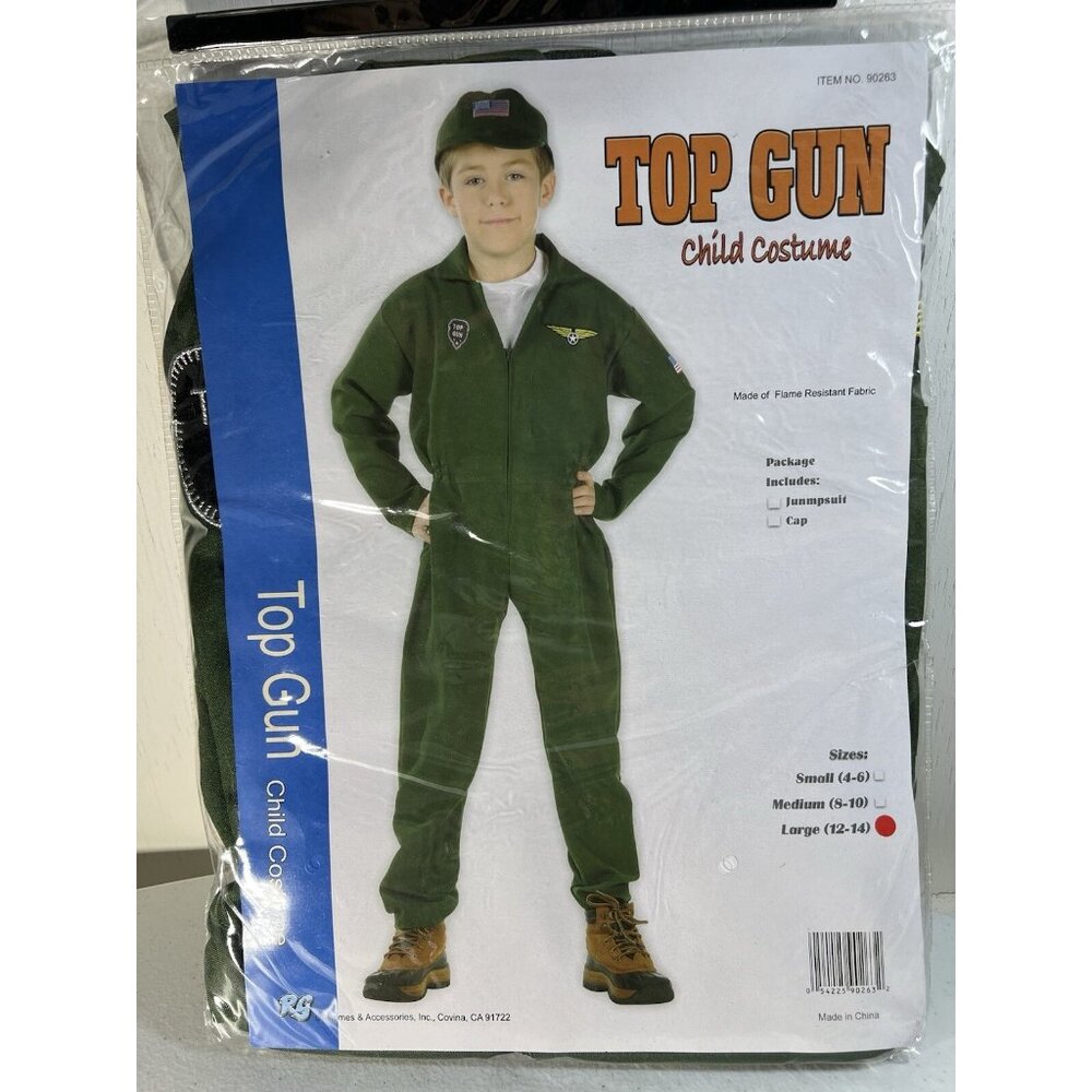 Top Gun Maverick Kids Flight Suit Halloween Costume Unisex Child Large (12-14)